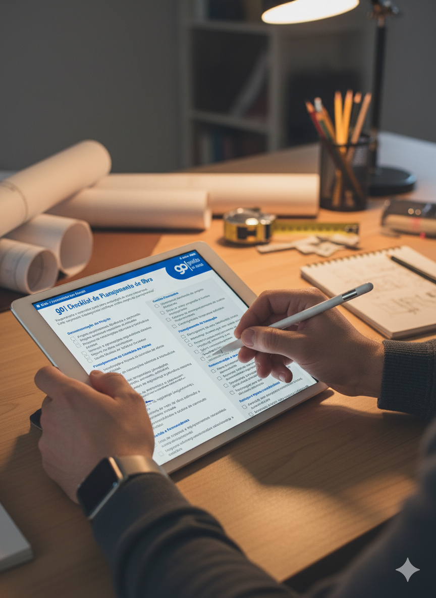 Mockup Checklist de Planejamento de Obra